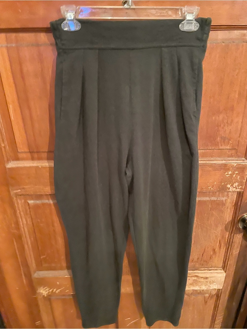 High-Rise Black vintage Cropped Tapered Pants for Women